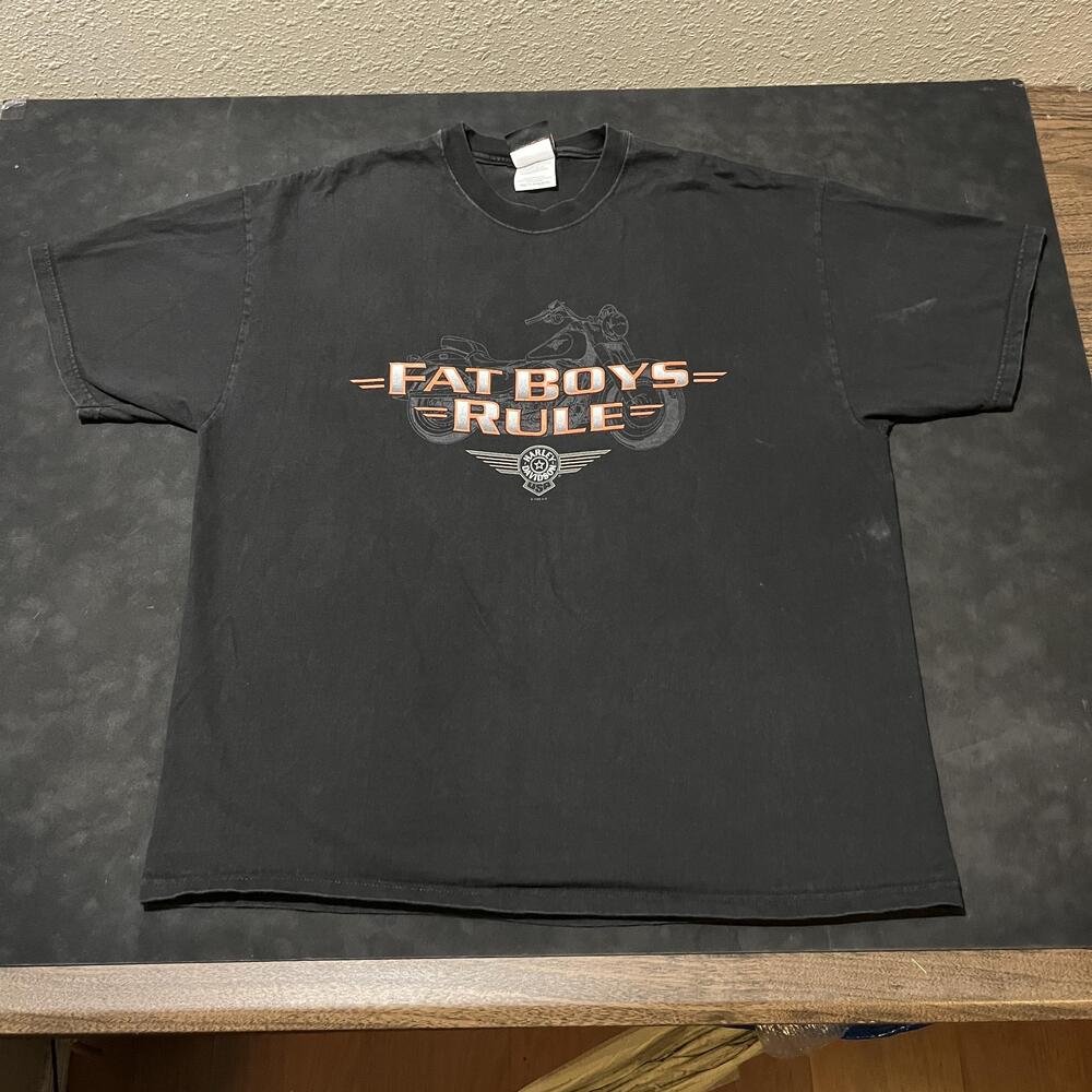 Vintage Harley-Davidson Shirt Mens Extra Large Black Fat Boys Rule Daytona 90s